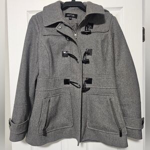 Apt. 9 Wool Peacoat (Gray, Size Medium)
